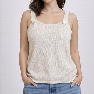 Child Woman Boho Crochet Festival Tank Top Women's Small Cream Color